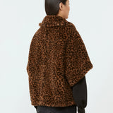 Alpaca and wool jacquard teddy cape