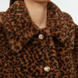 Alpaca and wool jacquard teddy cape