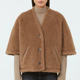 Alpaca cashmere teddy cape