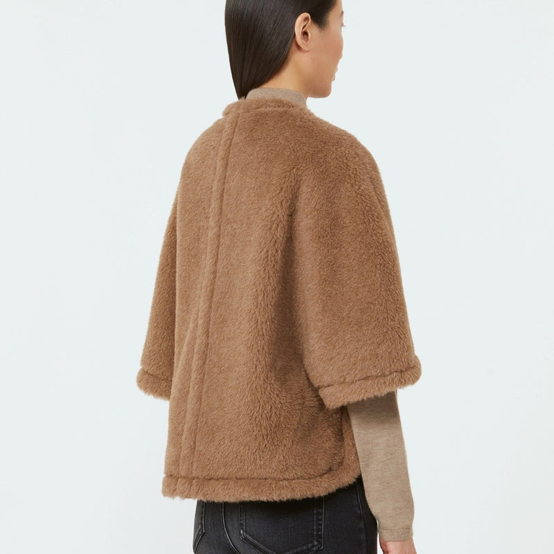 Alpaca cashmere teddy cape