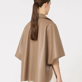 Double-breasted reversible cape in water-repellent cotton