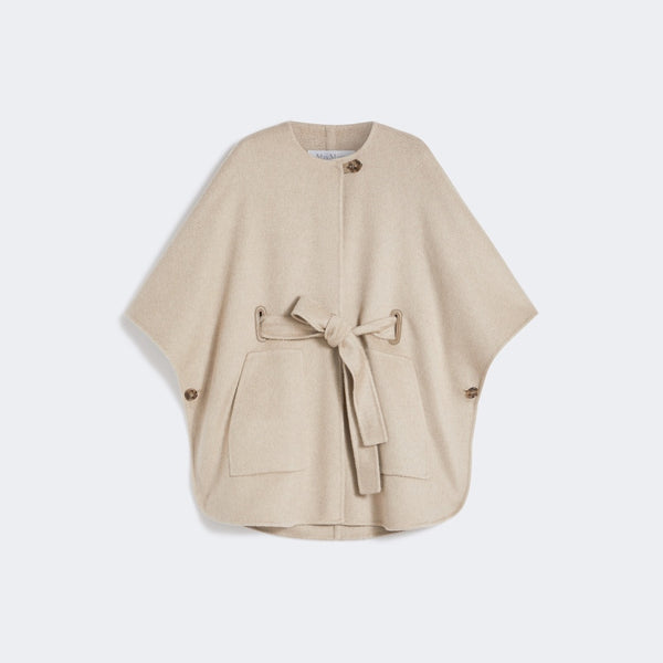 Cashmere cape with belt