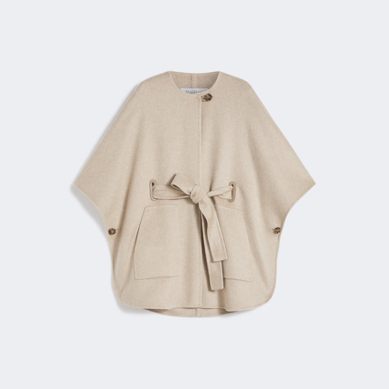 Cashmere cape with belt