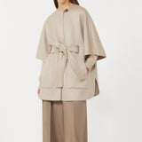 Cashmere cape with belt