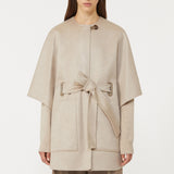 Cashmere cape with belt