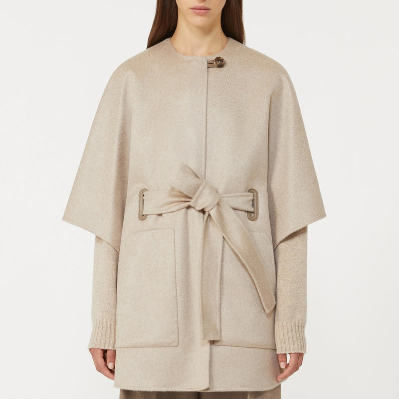 Cashmere cape with belt