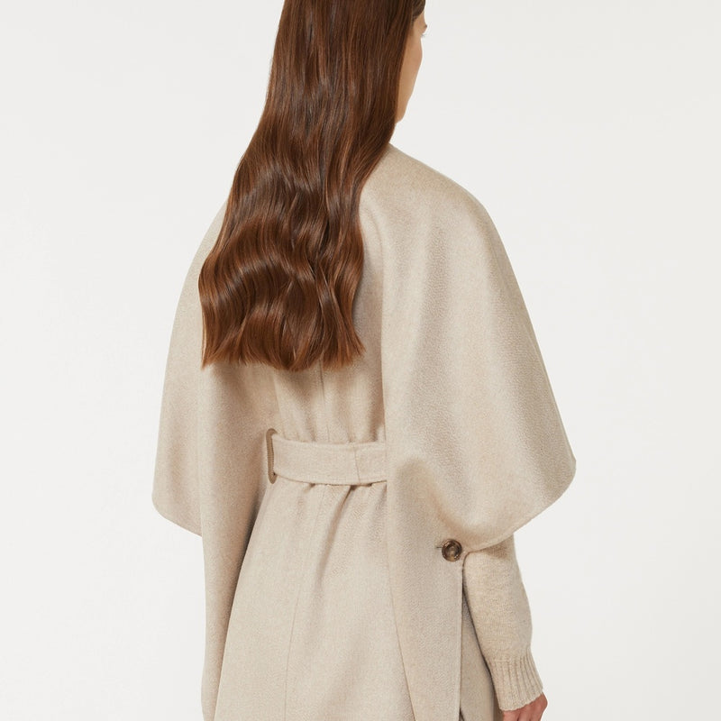 Cashmere cape with belt