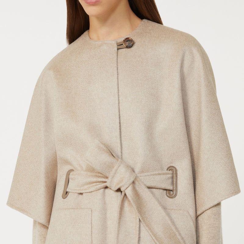 Cashmere cape with belt