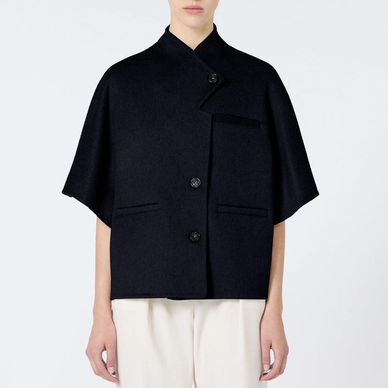Short cashmere loden cape