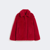 Teddy alpaca and wool cropped coat