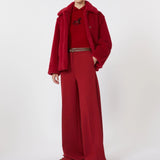 Teddy alpaca and wool cropped coat