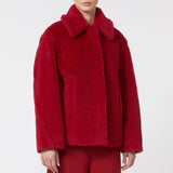 Teddy alpaca and wool cropped coat