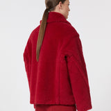 Teddy alpaca and wool cropped coat