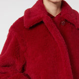 Teddy alpaca and wool cropped coat