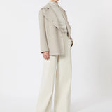 Double-breasted cashmere caban coat