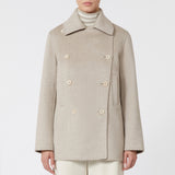 Double-breasted cashmere caban coat
