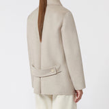 Double-breasted cashmere caban coat