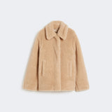 Teddy, alpaca and wool cropped coat