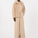 Teddy, alpaca and wool cropped coat