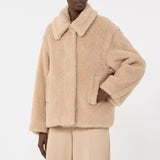 Teddy, alpaca and wool cropped coat