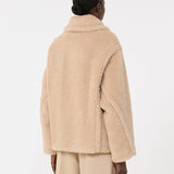 Teddy, alpaca and wool cropped coat