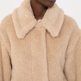 Teddy, alpaca and wool cropped coat