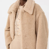 Teddy, alpaca and wool cropped coat