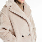 Short Teddy Bear Icon Coat in alpaca and wool