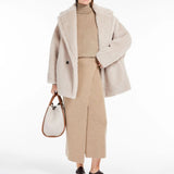 Short Teddy Bear Icon Coat in alpaca and wool