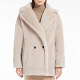 Short Teddy Bear Icon Coat in alpaca and wool