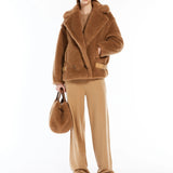 Teddy fabric biker jacket