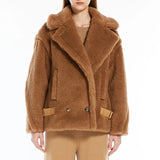 Teddy fabric biker jacket