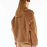 Teddy fabric biker jacket