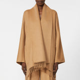 Camel hair cardigan coat