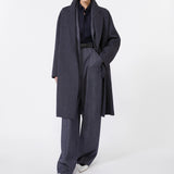 Wool coat in denim look