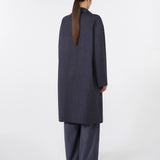 Wool coat in denim look