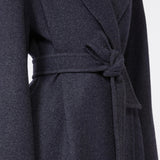 Wool coat in denim look