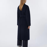 Long coat in wool loden