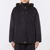 Wool drape sweatshirt jacket