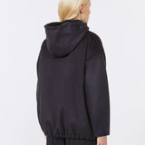 Wool drape sweatshirt jacket
