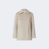 Double-breasted cashmere caban coat