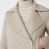 Double-breasted cashmere caban coat