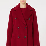 Double-breasted wool caban coat