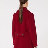 Double-breasted wool caban coat