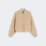 Wool blend bomber jacket