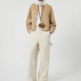 Wool blend bomber jacket