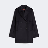 Double-breasted wool caban coat