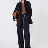 Double-breasted wool caban coat