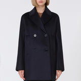 Double-breasted wool caban coat