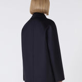 Double-breasted wool caban coat